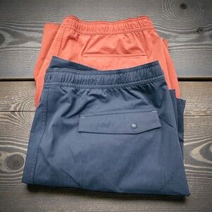 Lot of 2 L.L. Bean Men's Size XXL Water-Resistant Quick-Dry Shorts Navy Blue Red